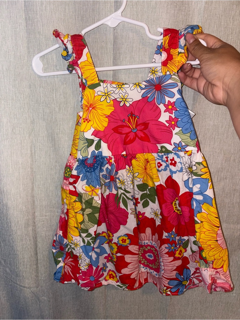 Girls Floral Sundress with Bright Multicolor Print